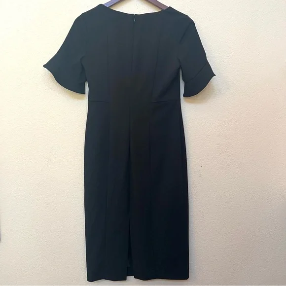 Donna Morgan Black Flutter Sleeve Sheath Dress B6/19 - Picture 9 of 16